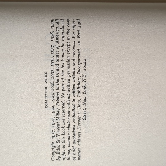 Collected Lyrics of Edna St. Vincent Millay - 1939 - Picture 7 of 12